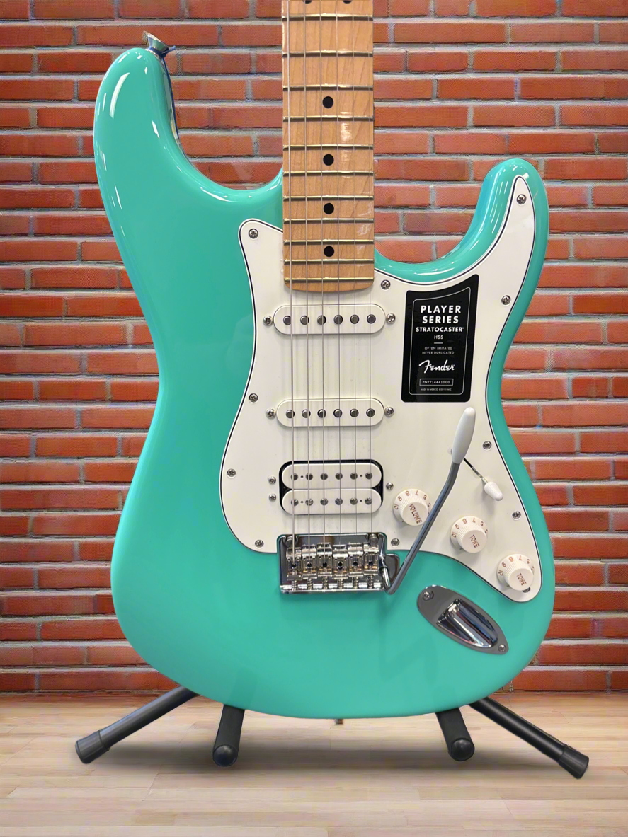 Image of FENDER PLAYER STRAT HSS Maple Neck Seafoam Green